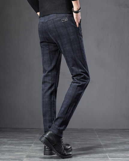 Męskie spodnie chinosy w kratkę