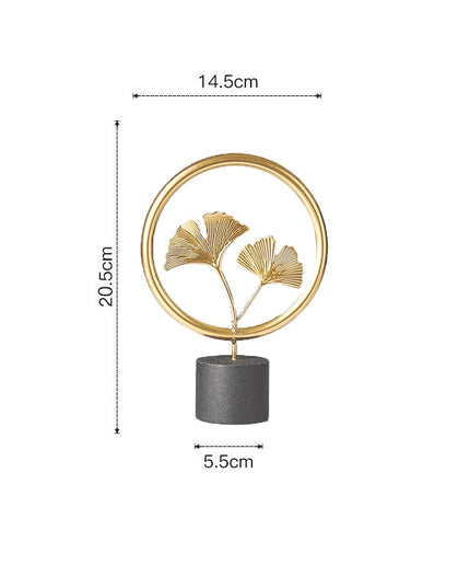 Figurka dekoracyjna liść w złotym kolorze