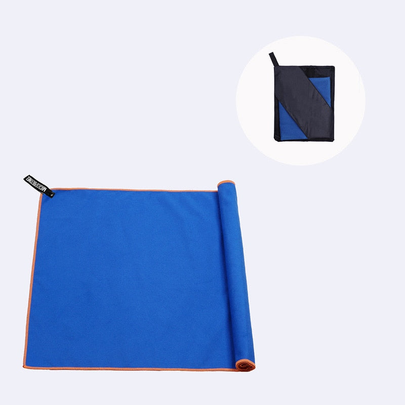 Ręcznik sportowy przenośny z pokrowcem w jednolitych kolorach