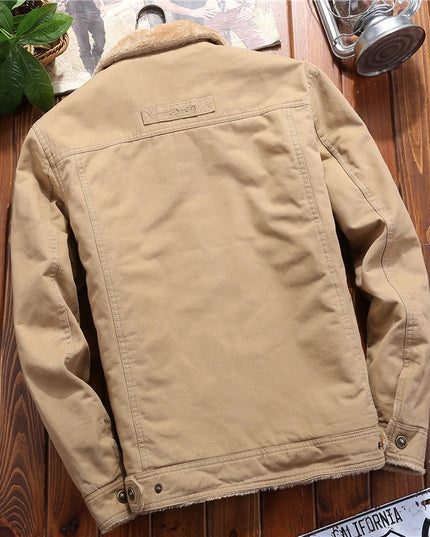 Męska kurtka zimowa ocieplana kożuszkiem z kołnierzykiem