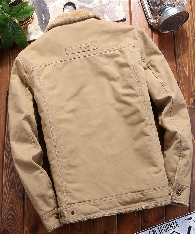 Męska kurtka zimowa ocieplana kożuszkiem z kołnierzykiem