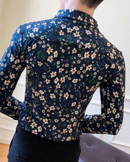 Męska koszula o dopasowanym kroju w kwiaty