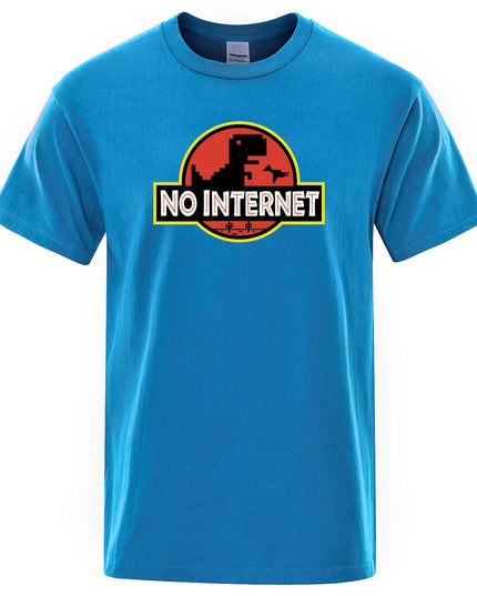 Męski T-shirt z napisem "NO INTERNET"