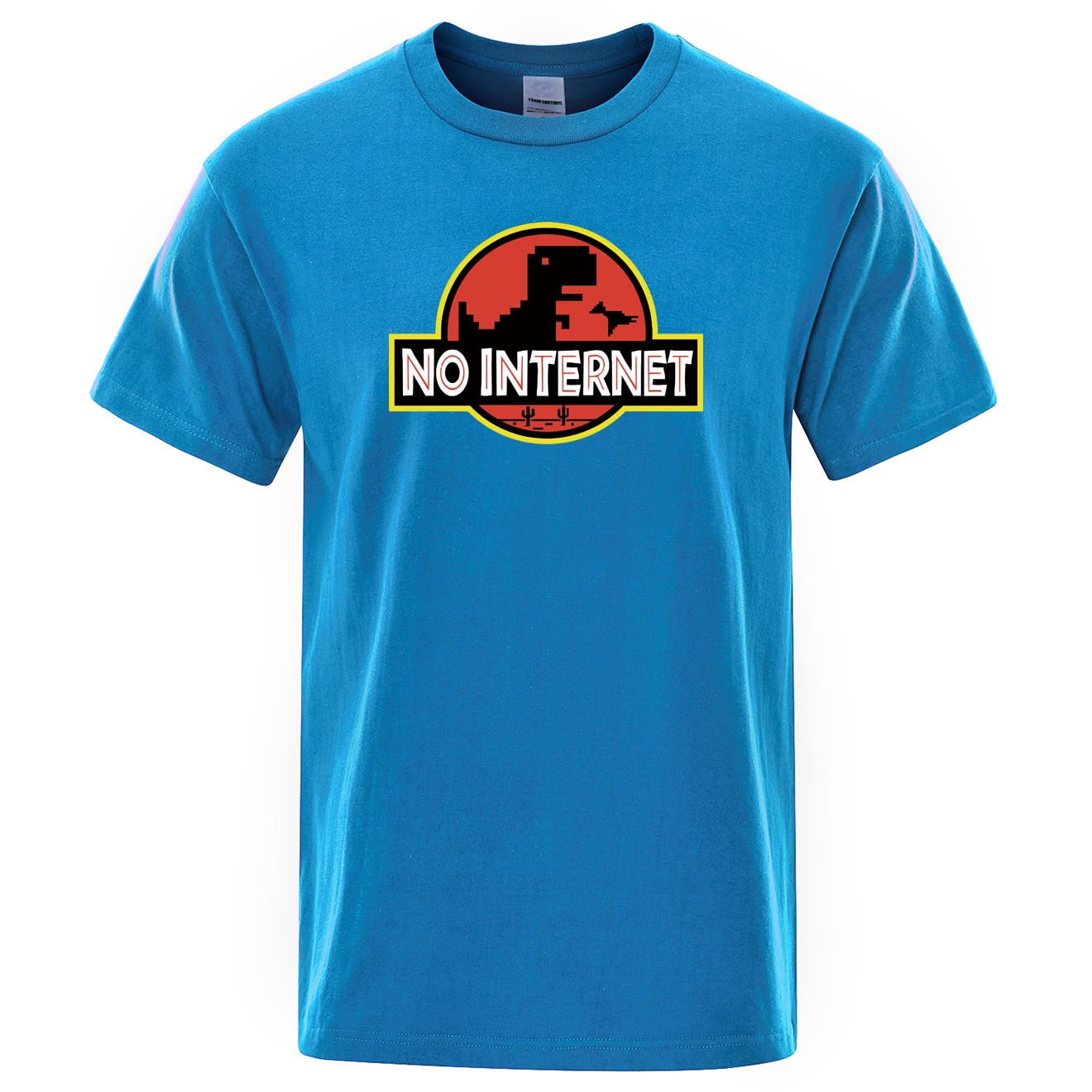 Męski T-shirt z napisem "NO INTERNET"