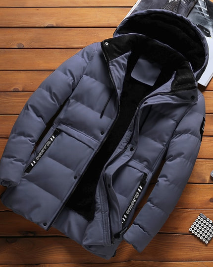 Męska kurtka zimowa ocieplana pikowana z kapturem