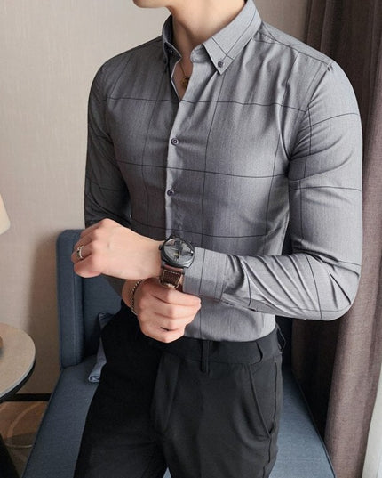 Męska koszula dopasowana w kratę