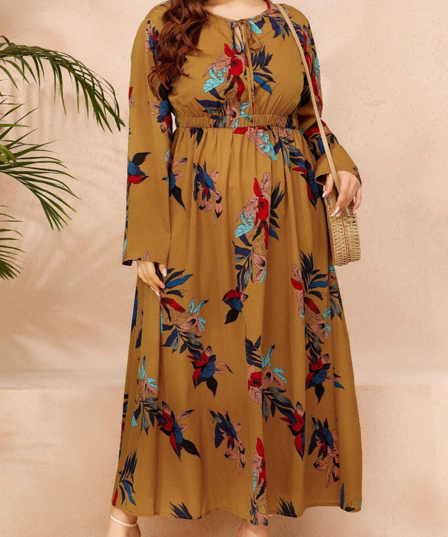 Sukienka plus size z wiązaniem pod szyją