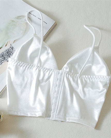 Damski top satynowy na ramiączkach