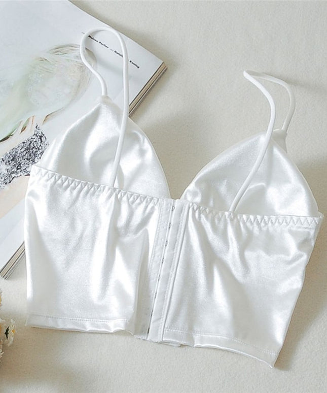 Damski top satynowy na ramiączkach