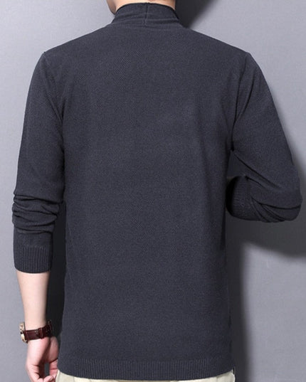 Męski sweter typu kardigan z kieszeniami