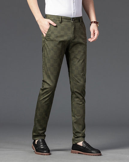 Męskie spodnie chinosy w kratę