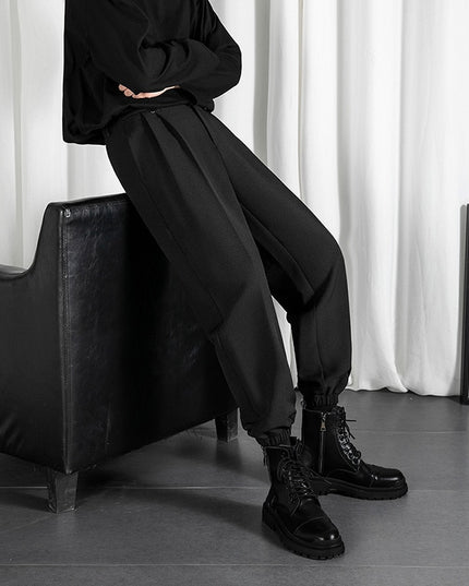 Męskie eleganckie spodnie o kroju alladynek