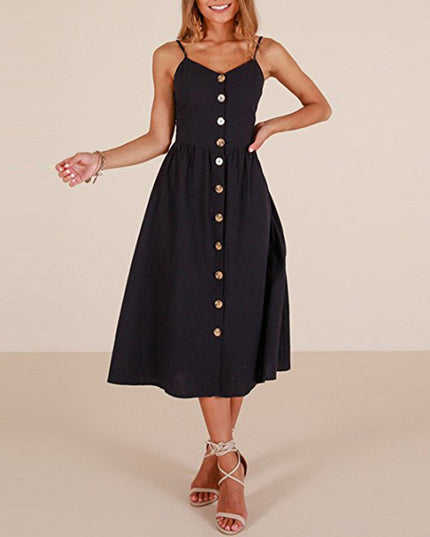 Sukienka midi prosta z kieszonkami