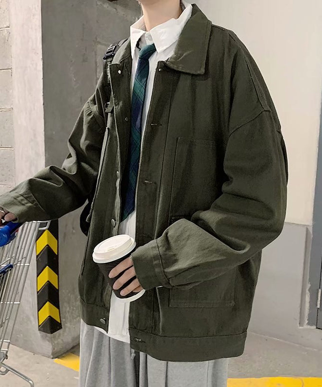 Męska kurtka jeansowa oversize z dużymi kieszeniami