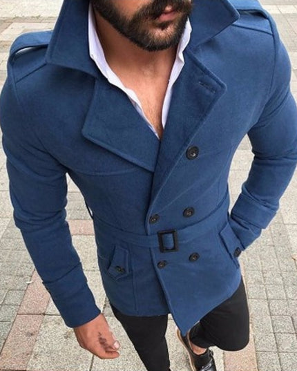 Męski płaszcz klasyczny z paskiem