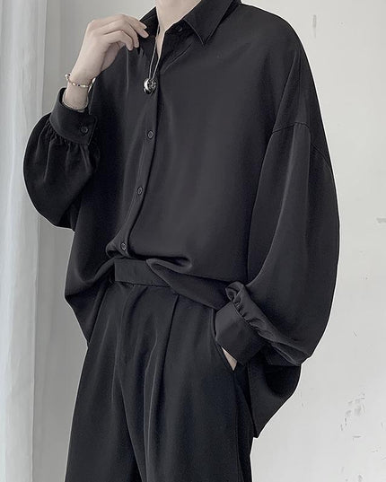 Męska koszula gładka o kroju oversize