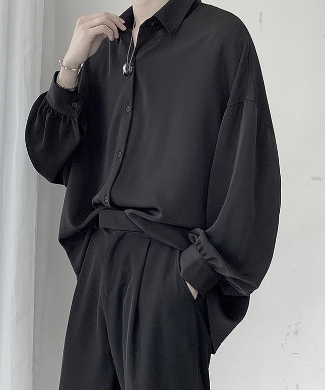 Męska koszula gładka o kroju oversize