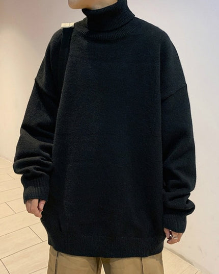 Męski sweter typu golf o kroju oversize