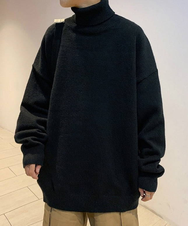 Męski sweter typu golf o kroju oversize