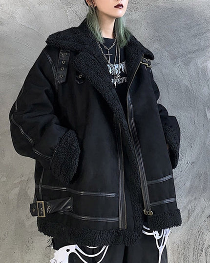 Damska kurtka zimowa pilotka z kożuszkiem