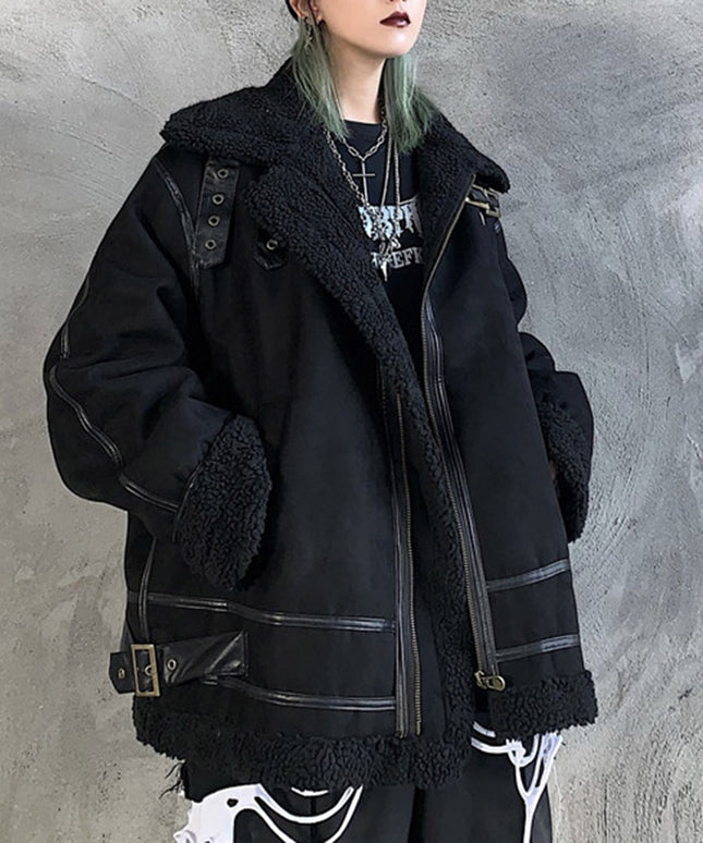 Damska kurtka zimowa pilotka z kożuszkiem