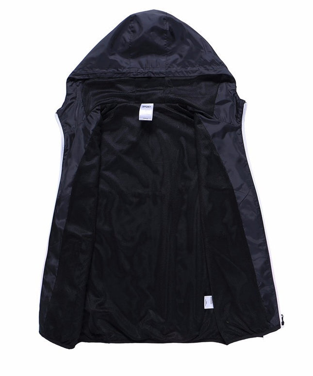 Męska kurtka przejściowa wiatrówka z kapturem