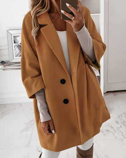 Płaszcz damski klasyczny dwurzędowy oversize