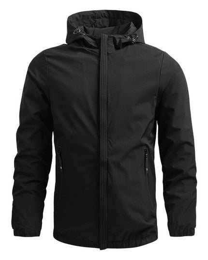 Męska kurtka przejściowa wiatrówka z kapturem