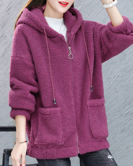 Damska bluza polarowa rozpinana z kapturem