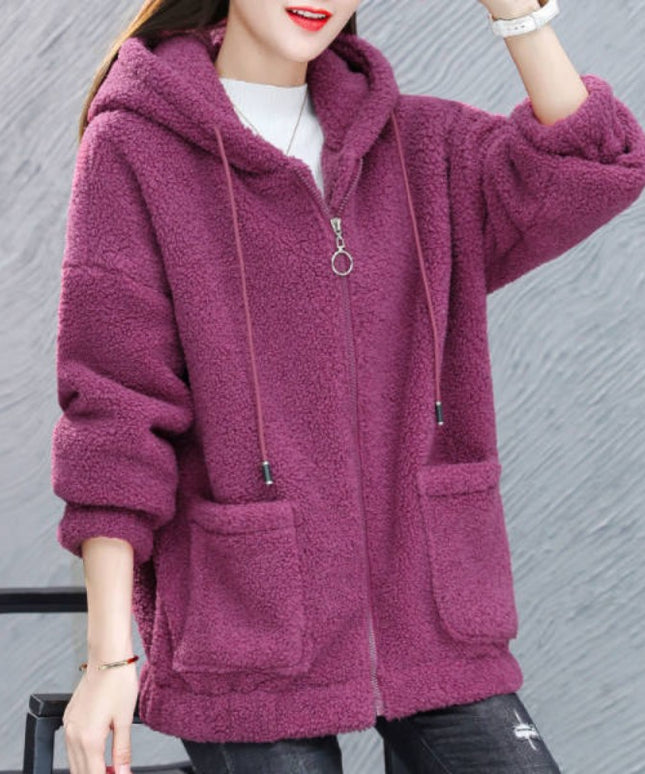 Damska bluza polarowa rozpinana z kapturem