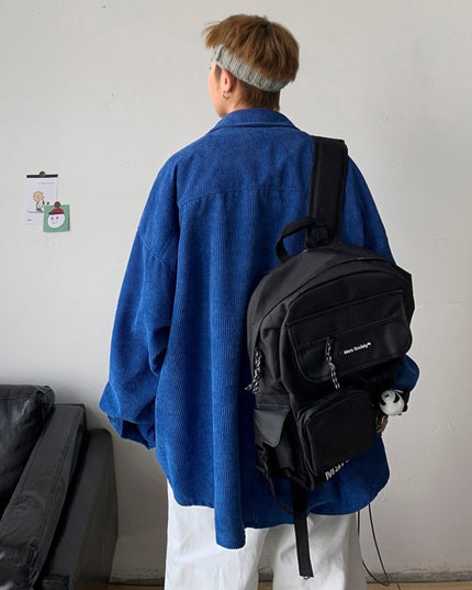 Męska koszula gładka o kroju oversize