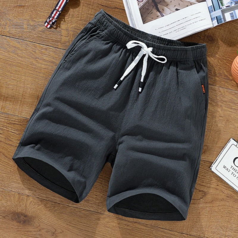 Męskie szorty z wiązaniem i kieszeniami