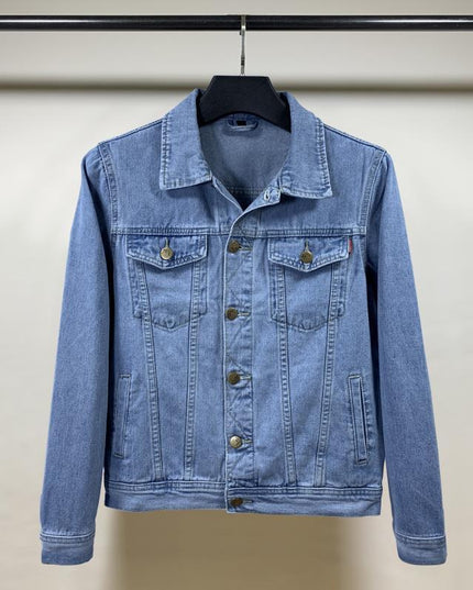 Męska kurtka jeansowa klasyczna o prostym kroju