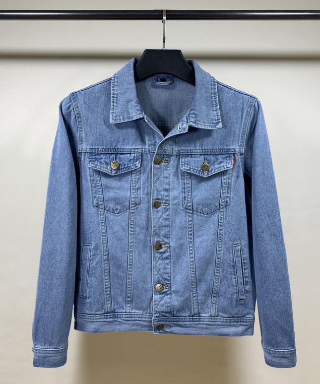 Męska kurtka jeansowa klasyczna o prostym kroju