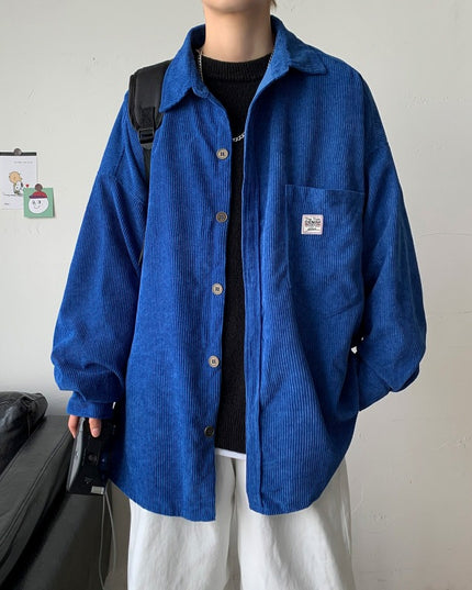 Męska koszula gładka o kroju oversize