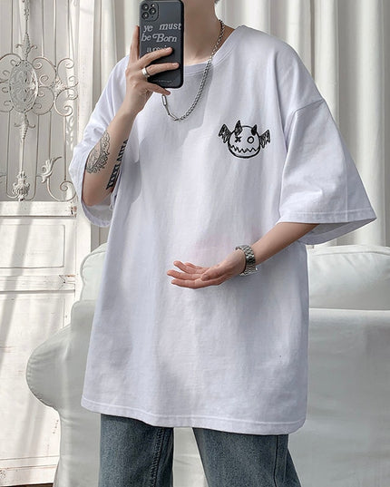Męski T-shirt oversize z nadrukiem na plecach
