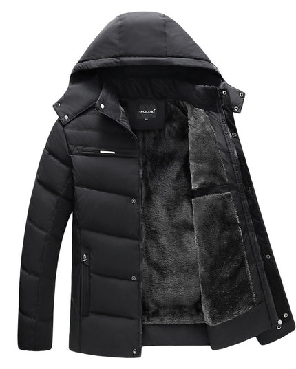 Męska kurtka zimowa pikowana z ociepleniem i kapturem