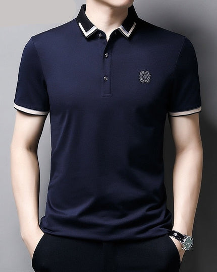 Męska koszulka polo z ozdobnym kołnierzykiem