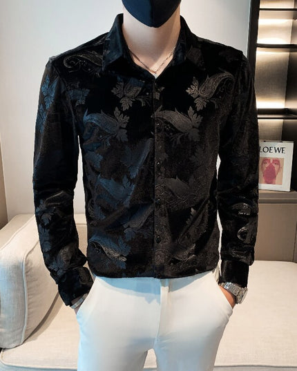 Męska koszula żakardowa o dopasowanym kroju