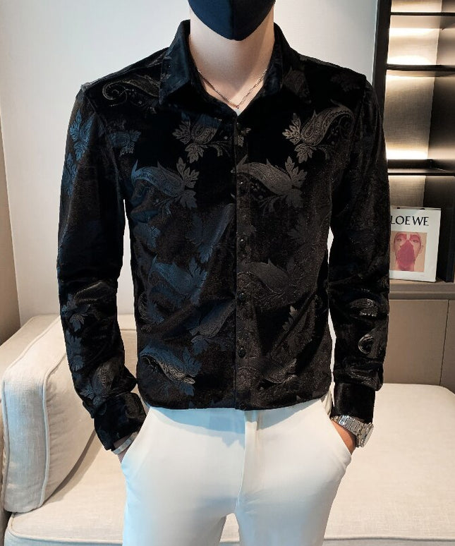 Męska koszula żakardowa o dopasowanym kroju