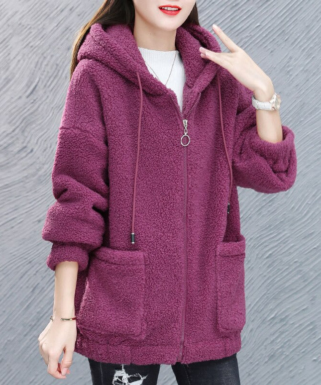 Damska bluza polarowa rozpinana z kapturem