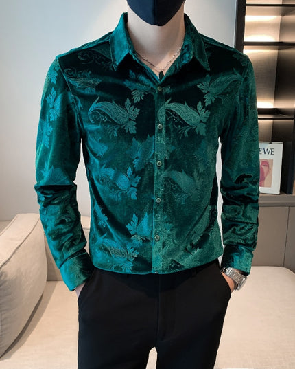 Męska koszula żakardowa o dopasowanym kroju