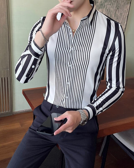 Męska koszula o dopasowanym kroju w paski