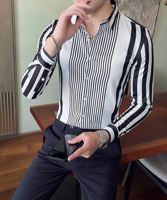 Męska koszula o dopasowanym kroju w paski