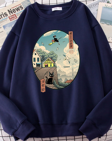 Męska bluza bez kaptura z nadrukowanym obrazkiem