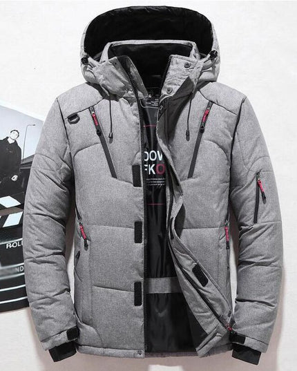 Męska kurtka zimowa ocieplana z kapturem