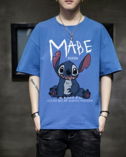 Męski T-shirt kreskówkowym motywem