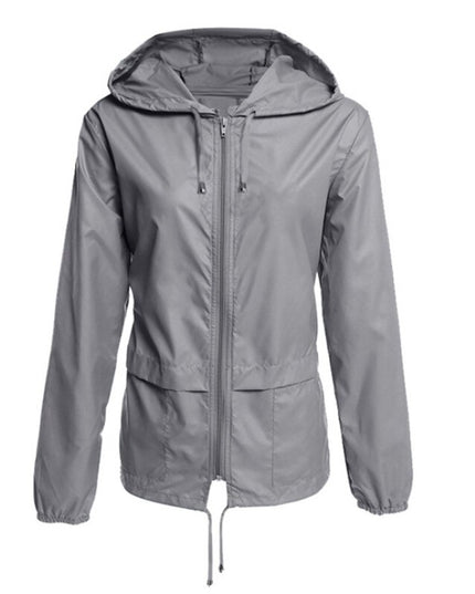 Damska kurtka przejściowa przeciwdeszczowa z kapturem