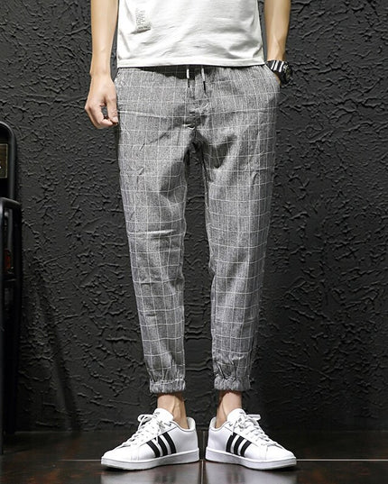 Męskie spodnie eleganckie ze ściągaczami