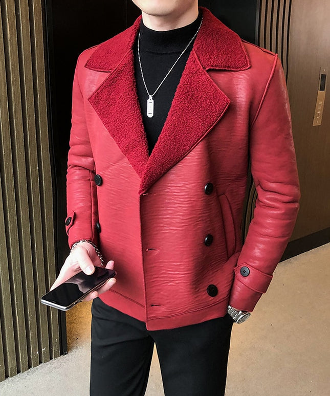 Męski płaszcz zimowy trzyrzędowy